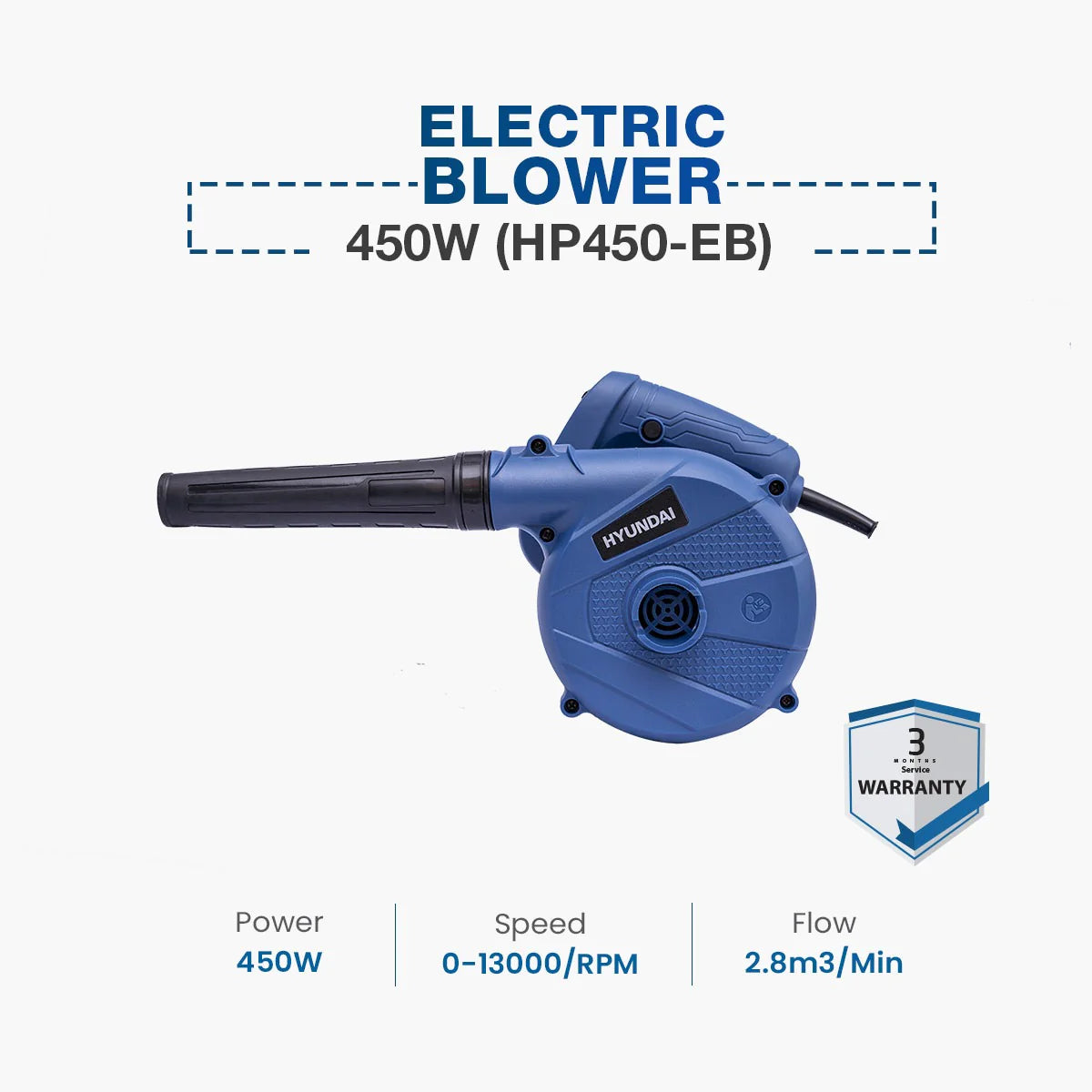 Hyundai Electric Blower 450W 13000RPM | Hyundai